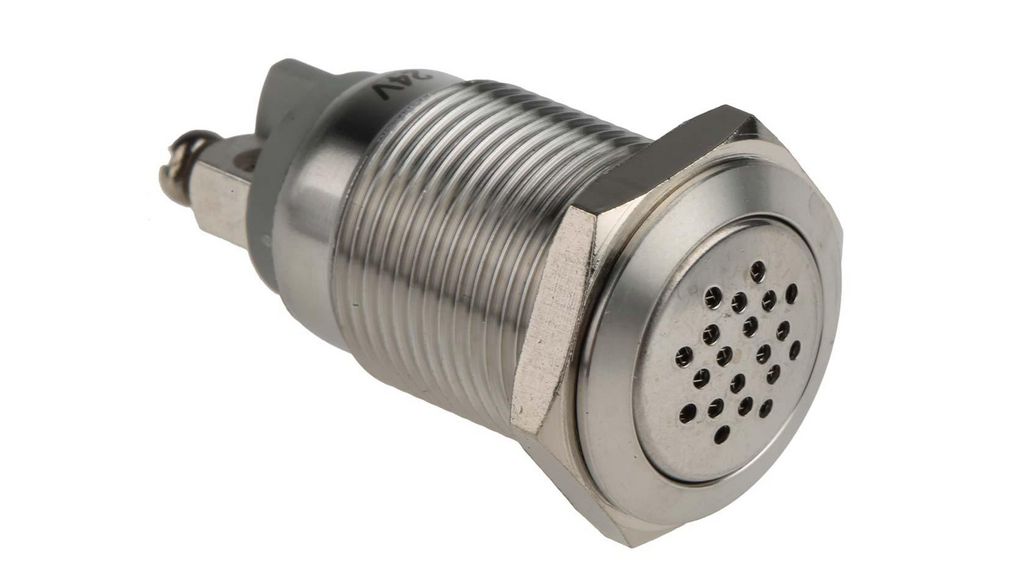 Elektrisk summer Intermittent Silver 24 VDC 30mA 75dB Polybutylentereftalat (PBT) IK04